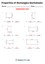 Properties of Rectangles Worksheets | WorksheetsGO