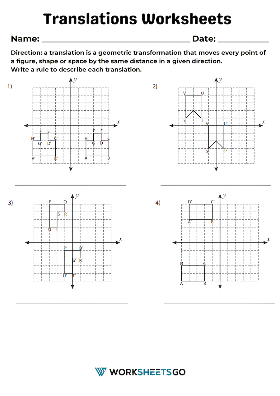 Translations Worksheet