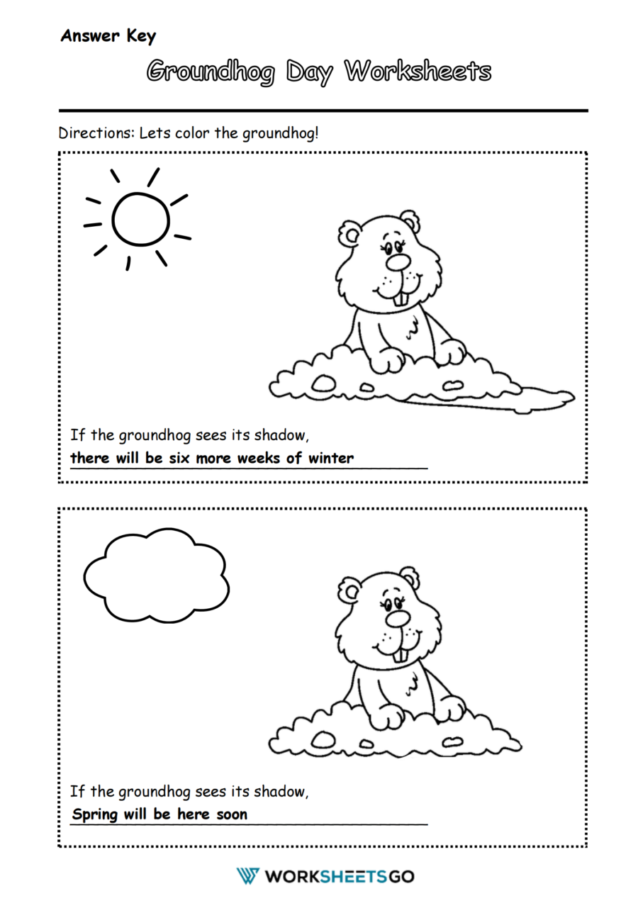 Groundhog Day Worksheets WorksheetsGO