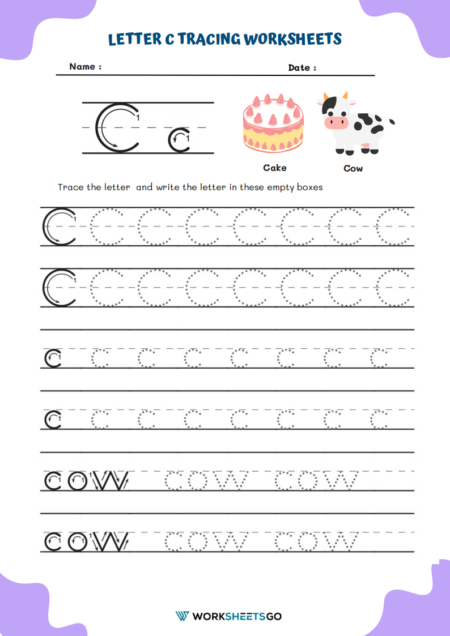 Letter C Tracing Worksheets