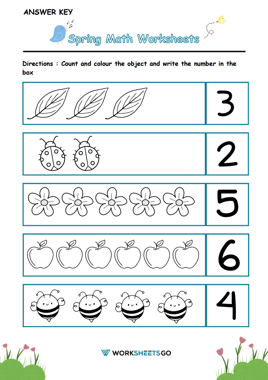 Spring Math Worksheet Answer Key Spring Math Worksheet Answer Key
